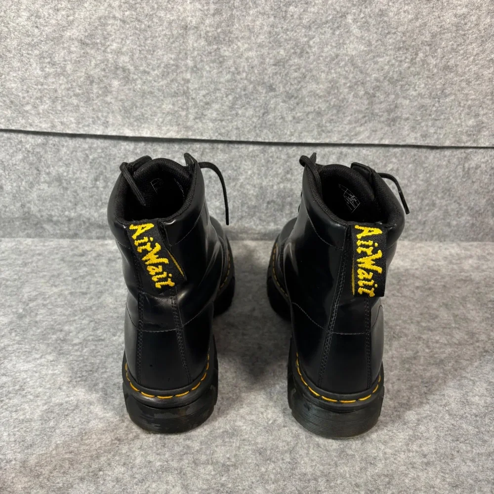 Dr. Martens Rikard Boots‎ Mens 9 Women 10 Black Leather Platform Ankle Combat